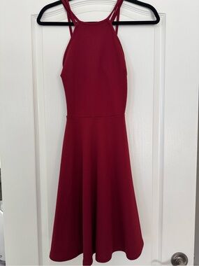 Charlotte Russe Burgundy Halter Midi Dress